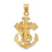 14K Yellow Gold Mariners Cross w/Eagle Pendant - (A82-858)