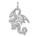 14K White Gold Solid Polished 3-Dimensional Dragon Charm - (A83-208) 14K White Gold Solid Polished 3-Dimensional Dragon Charm - (A83-208)