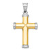 14K Two-tone Gold & Rhodium Reversible Cross - (A85-130)