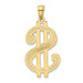 14K Yellow Gold Polished and Textured Dollar Sign Pendant - (A85-324) 14K Yellow Gold Polished and Textured Dollar Sign Pendant - (A85-324)