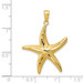 14K Yellow Gold Diamond-cut Starfish Pendant - (A85-412)