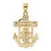 14K Yellow Gold Polished & Textured Mini Mariners Crucifix Pendant - (A85-936)