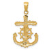 14K Yellow Gold Polished & Textured 2-D Mariners Crucifix Rope/Wheel Pendant - (A85-972) 14K Yellow Gold Polished & Textured 2-D Mariners Crucifix Rope/Wheel Pendant - (A85-972)