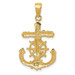 14K Yellow Gold Polished & Textured 2-D Mariners Crucifix Rope/Wheel Pendant - (A85-972) 14K Yellow Gold Polished & Textured 2-D Mariners Crucifix Rope/Wheel Pendant - (A85-972)
