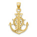 14k Yellow Gold Satin Diamond-cut Anchor Pendant - (A86-211) 14k Yellow Gold Satin Diamond-cut Anchor Pendant - (A86-211)