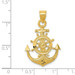 14k Yellow Gold Satin Diamond-cut Anchor Pendant - (A86-211) 14k Yellow Gold Satin Diamond-cut Anchor Pendant - (A86-211)