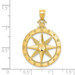 14k Yellow Gold Diamond-cut Polished & Satin Compass Pendant - (A86-306) 14k Yellow Gold Diamond-cut Polished & Satin Compass Pendant - (A86-306)