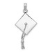 14K White Gold 3-D Graduation Cap With Moveable Tassle Charm Pendant - (A90-231) 14K White Gold 3-D Graduation Cap With Moveable Tassle Charm Pendant - (A90-231)