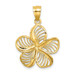 14K Yellow Gold Polished and Beaded Plumeria Flower Charm Pendant - (A90-624) 14K Yellow Gold Polished and Beaded Plumeria Flower Charm Pendant - (A90-624)