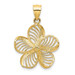 14K Yellow Gold Polished and Beaded Plumeria Flower Charm Pendant - (A90-624) 14K Yellow Gold Polished and Beaded Plumeria Flower Charm Pendant - (A90-624)