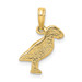 14K Yellow Gold 2-D Polished and Textured Puffin Bird Charm Pendant - (A90-638)