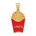 14K Yellow Gold French Fries Charm Pendant With Enamel - (A91-510) 14K Yellow Gold French Fries Charm Pendant With Enamel - (A91-510)