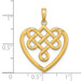 14K Yellow Gold Large Celtic Knot Heart Charm Pendant - (A91-749) 14K Yellow Gold Large Celtic Knot Heart Charm Pendant - (A91-749)