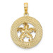 14K Yellow Gold Cape COD On Round Frame With Starfish Charm Pendant - (A91-807)