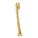 14K Yellow Gold 3-D Clarinet Charm Pendant - (A92-201) 14K Yellow Gold 3-D Clarinet Charm Pendant - (A92-201)
