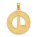 14K Yellow Gold Cape May Round Frame With Lighthouse Center Charm Pendant - (A93-332)
