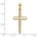 14K Two-tone Gold Polished Cross Charm Pendant - (A94-282)