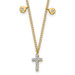14K Yellow Gold Diamond Cross Necklace 1/20-Carat - (A96-532)