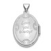 14K White Gold Polished Reversible Love You Always Oval Locket 30x21mm - (A99-407)