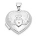 14K White Gold Polished Diamond Heart-Shaped Claddagh Locket 21x15mm - (A99-588) 14K White Gold Polished Diamond Heart-Shaped Claddagh Locket 21x15mm - (A99-588)