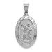14K White Gold Polished and Satin Saint Christopher Medal Pendant 16mm width - (B11-133)