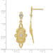 14K Yellow Gold Rhodium Diamond-cut Filigree Earrings - (B36-823) 14K Yellow Gold Rhodium Diamond-cut Filigree Earrings - (B36-823)