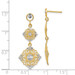 14K Yellow Gold Rhodium Diamond-cut Filigree Dangle Earrings - (B41-601) 14K Yellow Gold Rhodium Diamond-cut Filigree Dangle Earrings - (B41-601)
