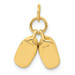 14K Yellow Gold Polished Baby Shoes Charm - (A82-613)