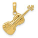 14K Yellow Gold Polished Solid 3-Dimensional Violin Pendant - (A83-189) 14K Yellow Gold Polished Solid 3-Dimensional Violin Pendant - (A83-189)
