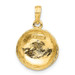 14K Yellow Gold Polished Open-Backed Volleyball Pendant - (A83-320)