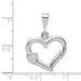14K White Gold Solid Satin Polished Fancy Heart Pendant - (A83-968)