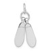 14K White Gold Solid Polished 3-Dimensional Moveable Ballet Slippers Charm - (A84-139)