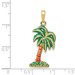 14K Yellow Gold Enameled Palm Tree Pendant - (A85-409)