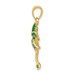 14K Yellow Gold Enameled Palm Tree Pendant - (A85-525)