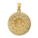 14k Yellow Gold Two-tone Polished Filigree Guardian Angel Round Pendant - (A86-330)