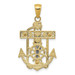 14K Two-tone Gold Mariner's Crucifix Pendant 33mm length - (A87-351) 14K Two-tone Gold Mariner's Crucifix Pendant 33mm length - (A87-351)