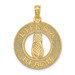 14K Yellow Gold Life's a Beach on Round Frame With Flip-Flop Charm Pendant - (A90-219) 14K Yellow Gold Life's a Beach on Round Frame With Flip-Flop Charm Pendant - (A90-219)