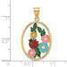 14K Yellow Gold Stained Glass With Enamel Oval Ladybug Charm Pendant - (A91-405) 14K Yellow Gold Stained Glass With Enamel Oval Ladybug Charm Pendant - (A91-405)