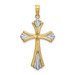 14K Yellow Gold Two-tone with Diamond-cut Reversible Cross Charm Pendant - (A94-132) 14K Yellow Gold Two-tone with Diamond-cut Reversible Cross Charm Pendant - (A94-132)