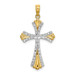 14K Yellow Gold Two-tone with Diamond-cut Reversible Cross Charm Pendant - (A94-132) 14K Yellow Gold Two-tone with Diamond-cut Reversible Cross Charm Pendant - (A94-132)