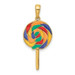 14K Yellow Gold Enameled Lollipop Pendant - (B13-233) 14K Yellow Gold Enameled Lollipop Pendant - (B13-233)