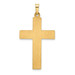 14K Two-Tone Gold Hollow Polished Textured Latin Crucifix - (B14-619)
