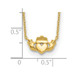 14K Yellow Gold Claddagh Necklace - length: 17" inches - (B22-588)