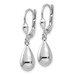 14K White Gold Polished Dangle Leverback Earrings - (B42-634)