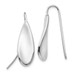 14K White Gold Curved Tear Drop Wire Earrings - (B43-830) 14K White Gold Curved Tear Drop Wire Earrings - (B43-830)
