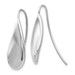 14K White Gold Curved Tear Drop Wire Earrings - (B43-830) 14K White Gold Curved Tear Drop Wire Earrings - (B43-830)