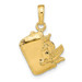 14K Yellow Gold Satin 3-Dimensional Cosmetic Pouch Pendant - (A83-213)