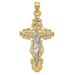 14K Two-tone Gold Diamond-cut Crucifix Pendant 46mm length - (A83-453) 14K Two-tone Gold Diamond-cut Crucifix Pendant 46mm length - (A83-453)