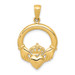 14K Yellow Gold Polished Claddagh Pendant 31mm length - (A83-460) 14K Yellow Gold Polished Claddagh Pendant 31mm length - (A83-460)