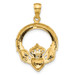 14K Yellow Gold Polished Claddagh Pendant 31mm length - (A83-460) 14K Yellow Gold Polished Claddagh Pendant 31mm length - (A83-460)